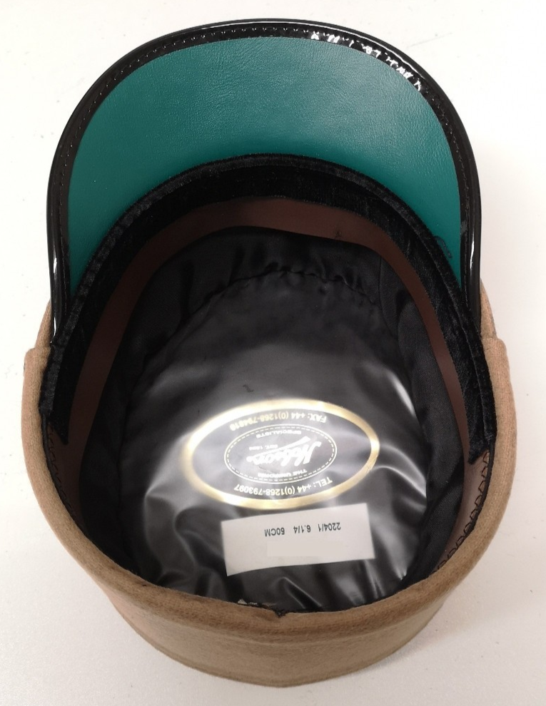 Beige Female Peaked Kepi Cap with Dark Green Rim 50cm