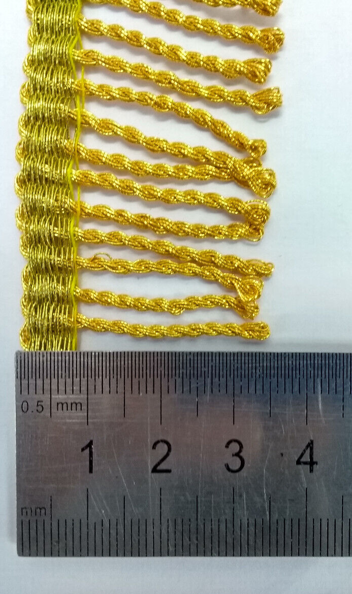 Gold Mylar Thread Fringe For Epaulettes 45mm Drop NEW
