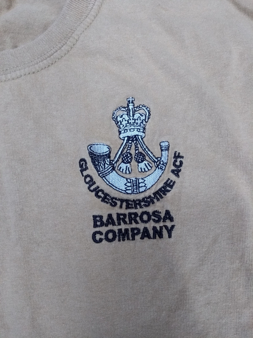 Gloucestershire ACF Barossa (B) Company Crew Neck Beige T-Shirt Size Small