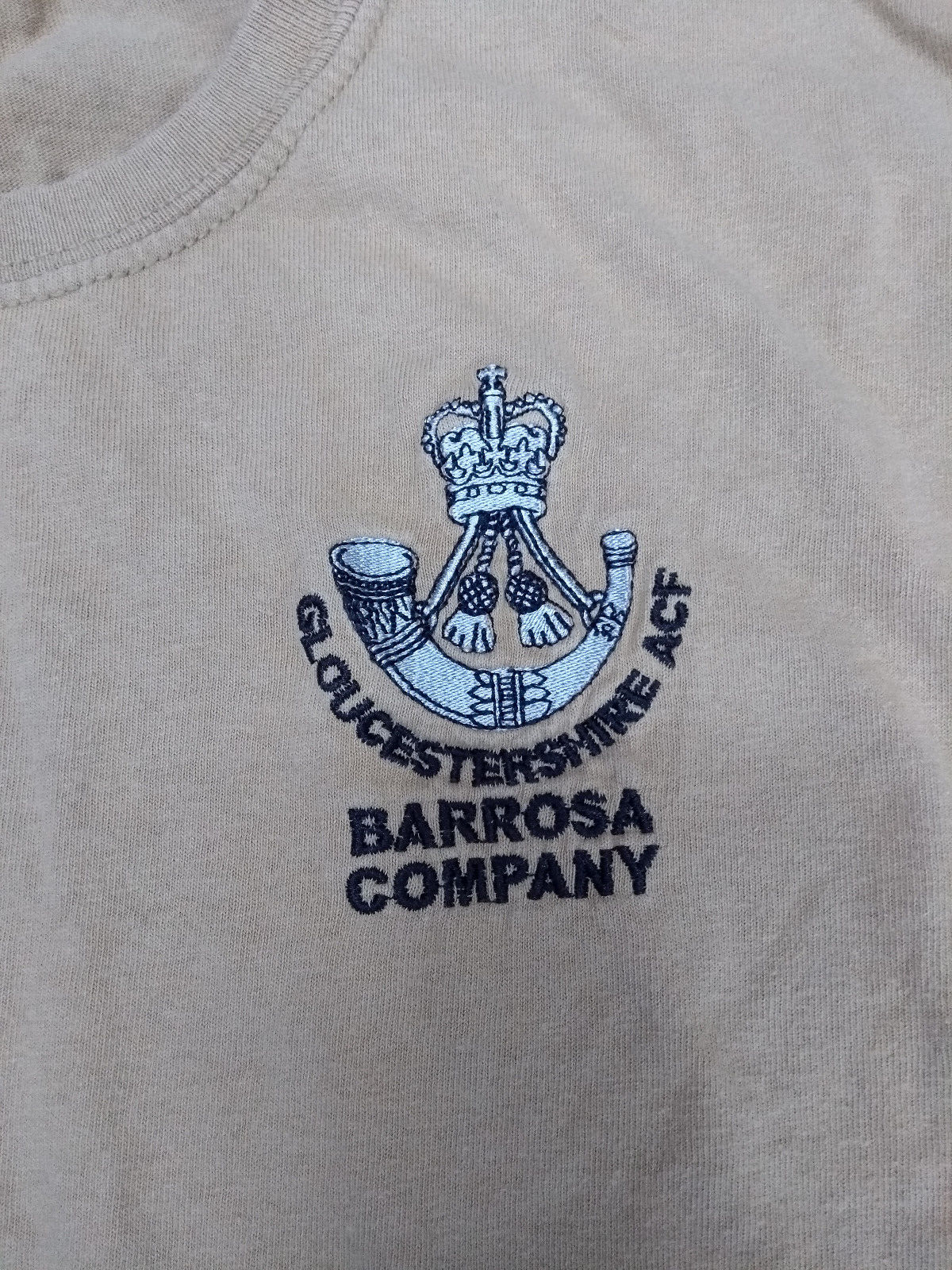 Gloucestershire ACF Barossa (B) Company Crew Neck Beige T-Shirt Size Small
