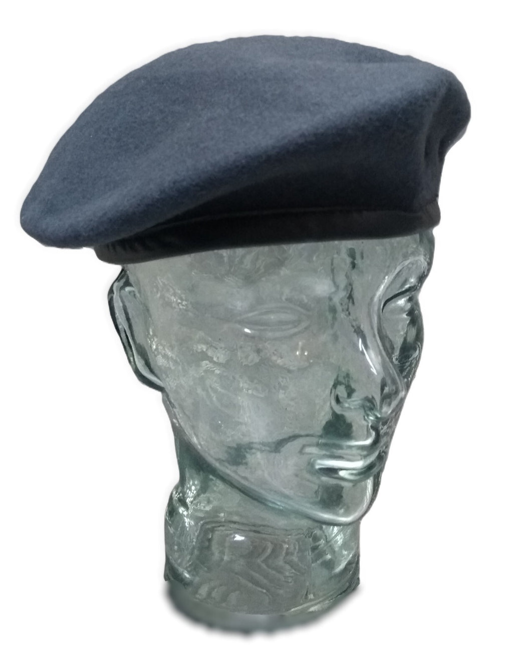 WRAF / RAF Royal Air Force Blue Grey Wool Beret Mans or Womans With Leather Rim