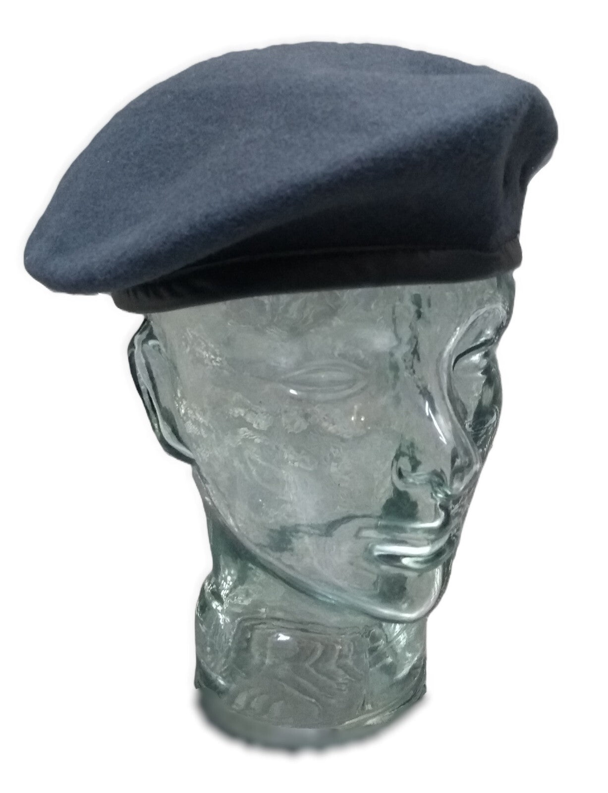 WRAF / RAF Royal Air Force Blue Grey Wool Beret Mans or Womans With Leather Rim