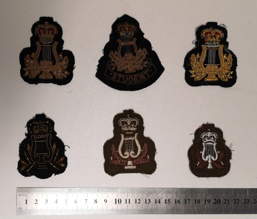 Crown & Lyre British Forces Musician & Bandsman Embroidered Patches joblot of 6