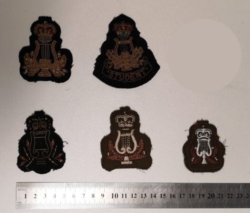Crown & Lyre British Forces Musician & Bandsman Embroidered Patches set of 5