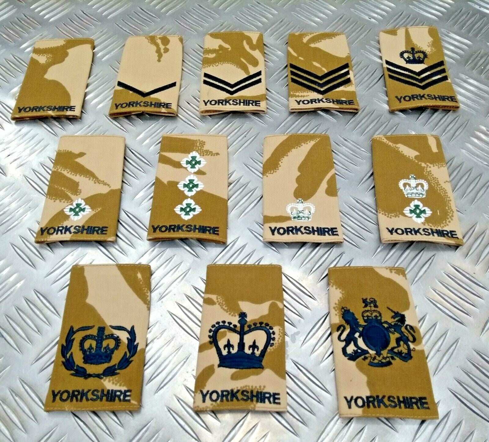 Genuine British Army Desert Camo Yorkshire Rank Slide Various Ranks - NEW