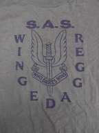 Green Poly / Cotton T-Shirt Size Small with S.A.S. Symbol Print