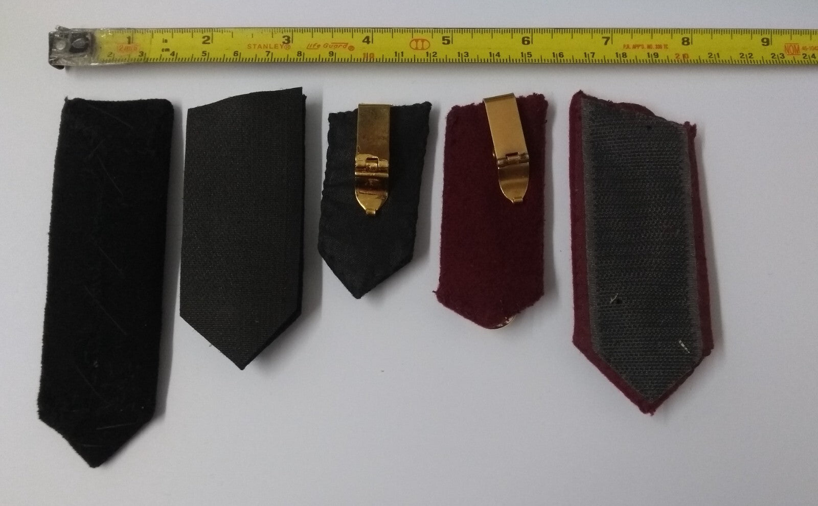 Assorted Gorgets Various Officers Issue For Collectors 5X Single Collar Tabs