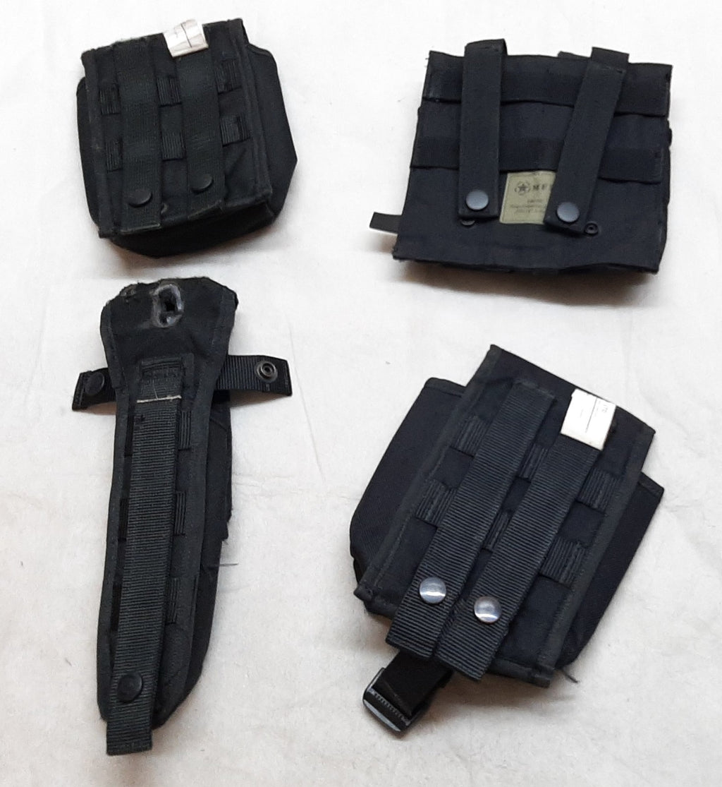 Black MOLLE Pouches Various Utility Ammo Baton Joblot of 4 Assorted Brands