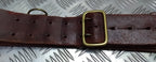 Vintage Sam Browne Belt Brown Leather No Shoulder Strap Brass Buckle & Fittings
