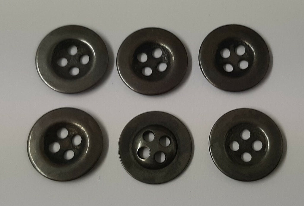 Vintage Metal Buttons 4 Hole Raw Metal 26L Diameter For Suspenders X6 ASBT300