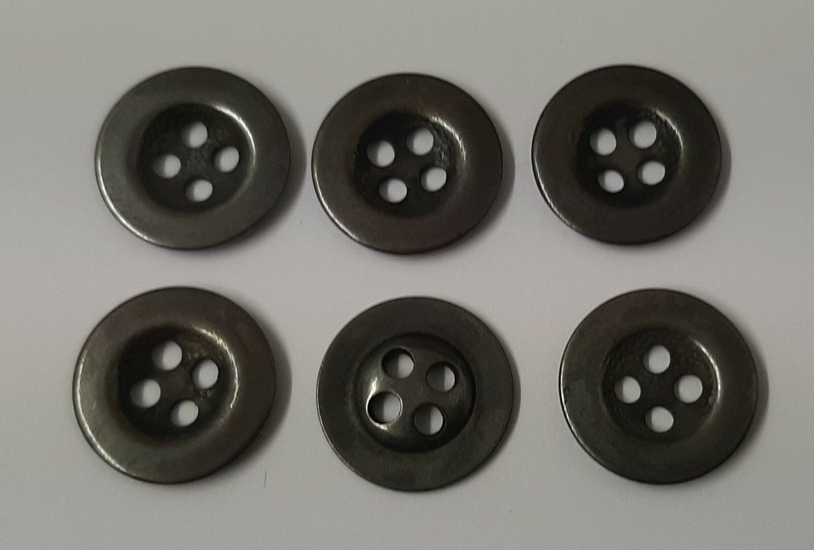 Vintage Metal Buttons 4 Hole Raw Metal 26L Diameter For Suspenders X6 ASBT300