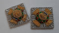 Officer Rank Stars British Army 7/8" Silver Hand Embroidered H/E Insignia 1 Pair