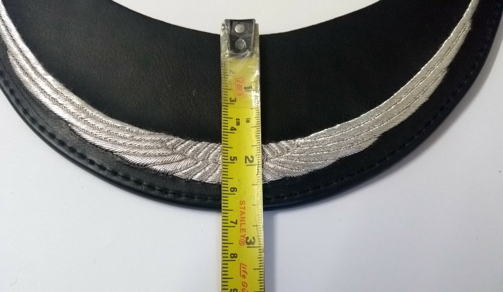 Genuine British Made Senior Officer Silver Decorative Braid Dress Cap Peak PEK0G