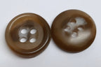 Vintage Army Buttons Old Pattern British Mottled Brown 4 Hole Size 14.4mm