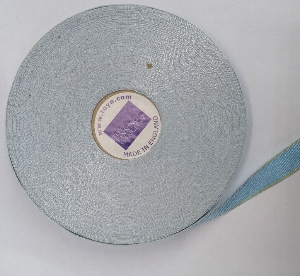 Light Blue & Yellow Ribbon 11mm Wide Genuine British Made