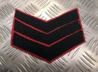 Sergeant Rank Chevrons Navy Blue on Red Genuine Vintage British Army