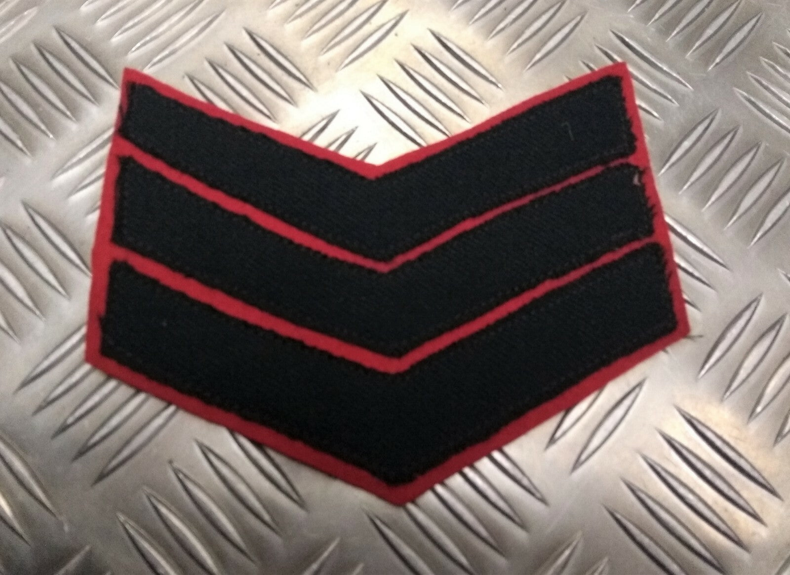 Sergeant Rank Chevrons Navy Blue on Red Genuine Vintage British Army