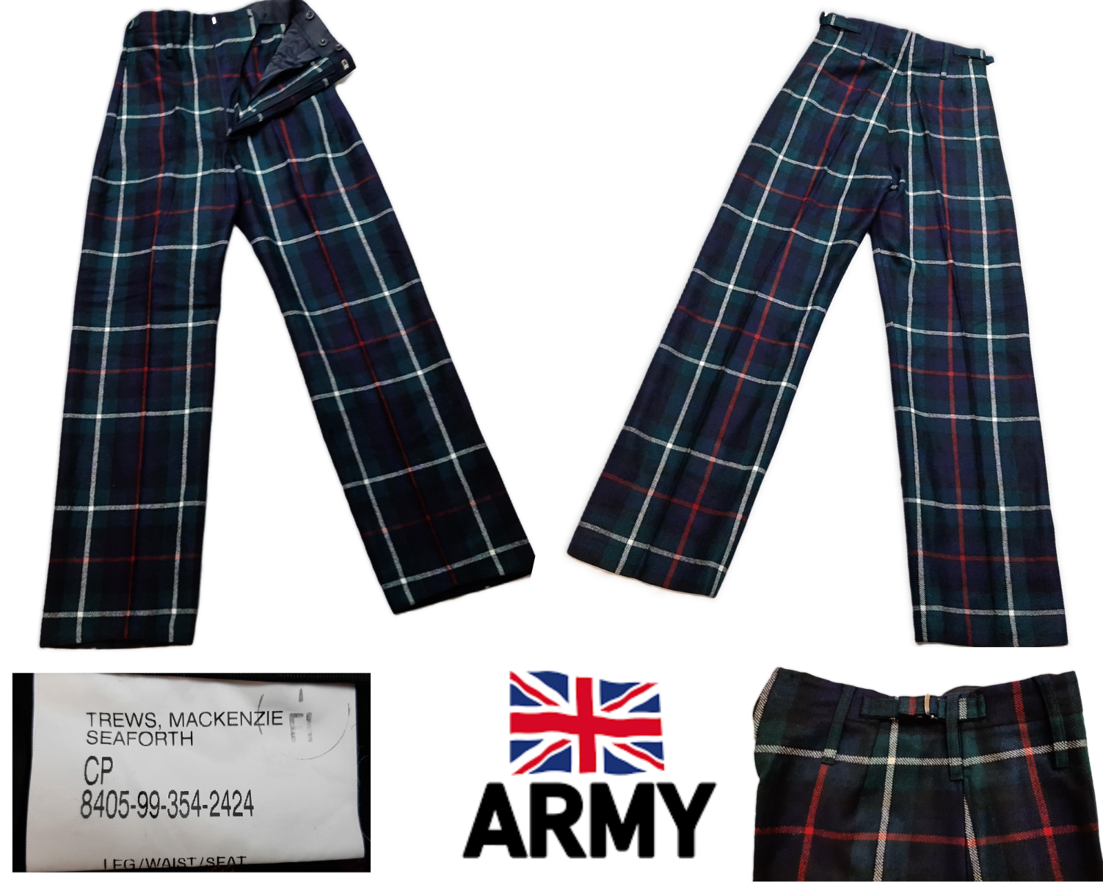 British Army Trews Scottish Regimental Trousers Mackenzie Seaforth Tartan