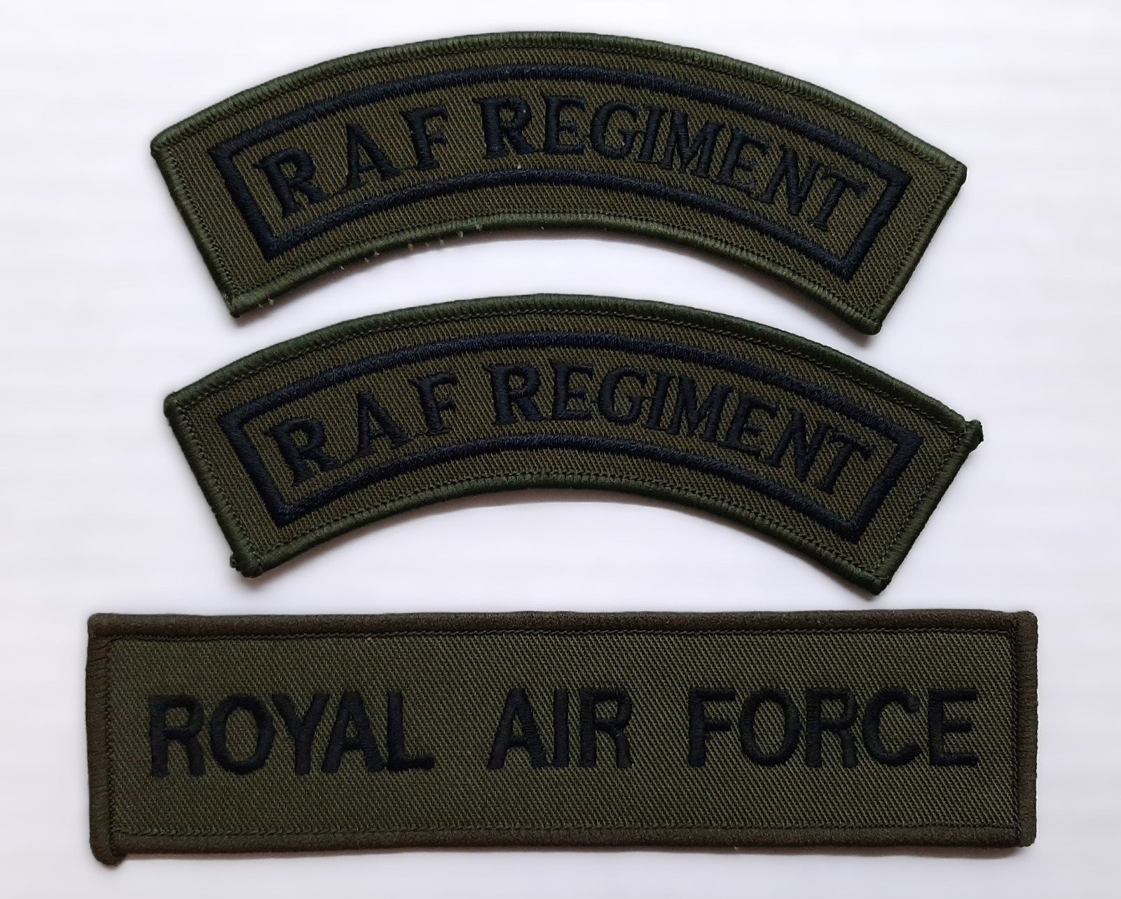 RAF Royal Air Force Badges 1 X Chest Tape / Bar 1 Pair Shoulder mudguards OD Green