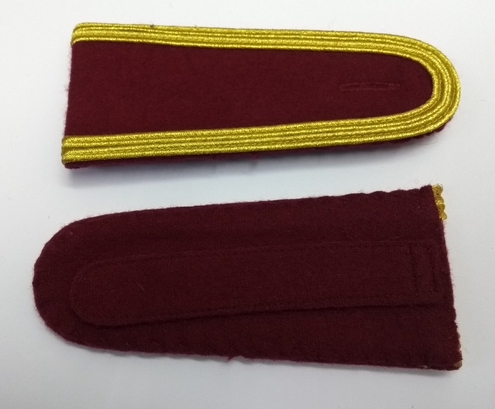 Senior Officer Shoulder Boards Obsolete Stock Maroon Melton Gold Braid UK Made
