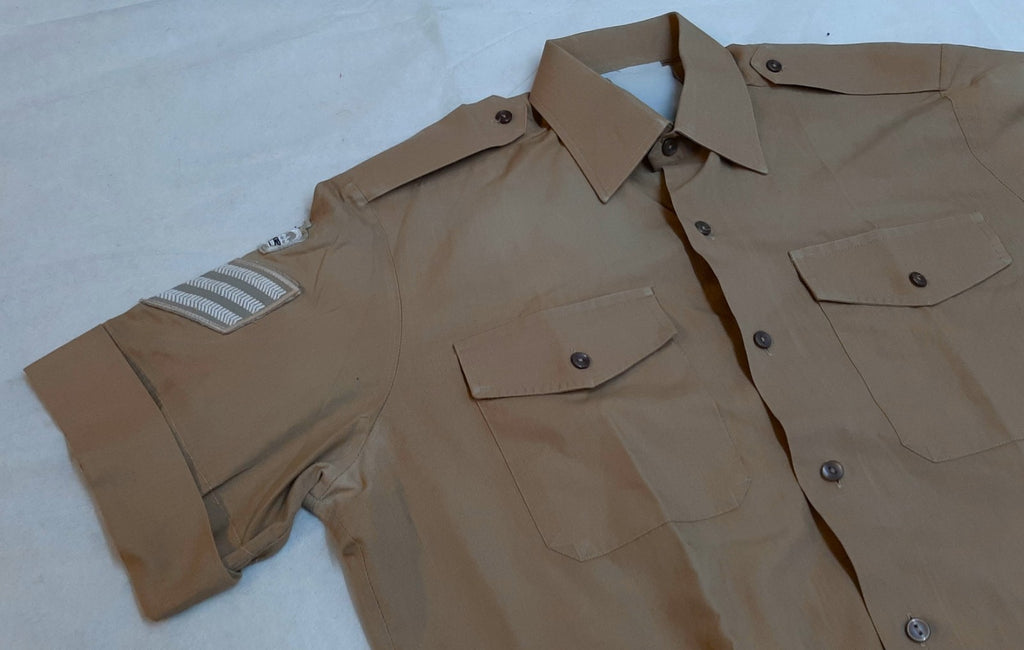 Army Style Khaki Shirt British Dress Size Collar 37cm