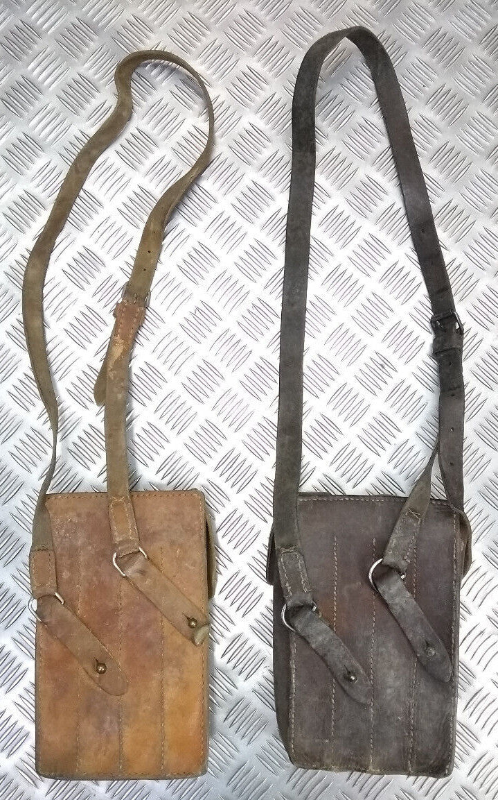 Genuine Vintage Issued Leather Ammo Case / Bag & Shoulder Strap Faulty