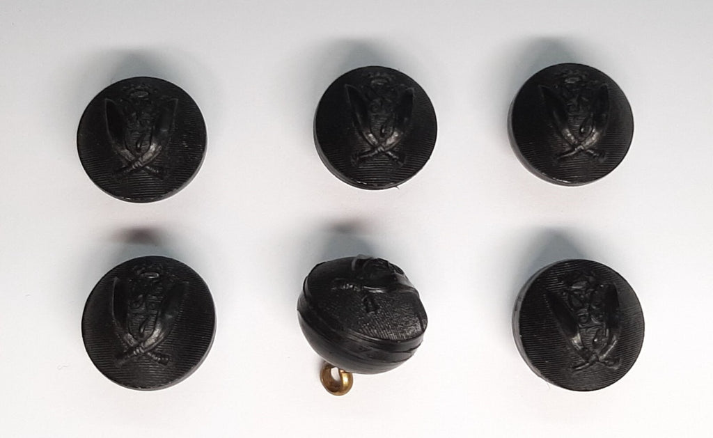 7th Duke of Edinburgh's Own Gurkha Rifles Black Ball Dress Buttons 28L X6