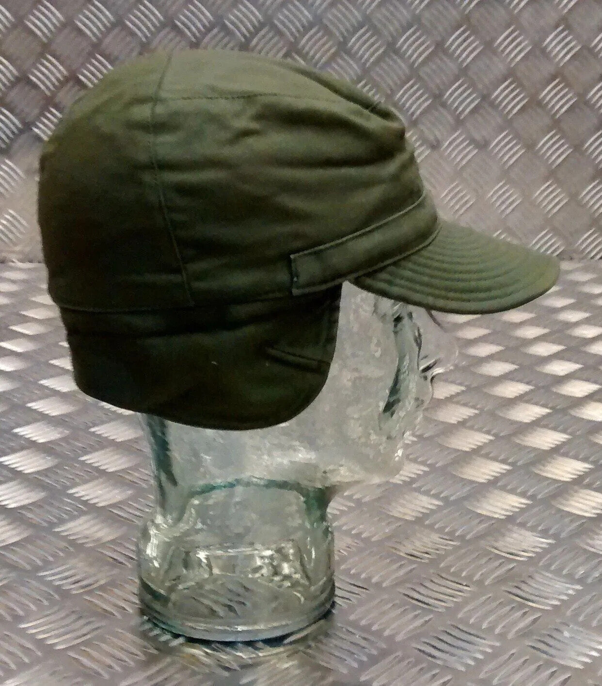 Swedish Army Green M59 Combat Fatigue Baseball Cap Hat with Green Officers Badge