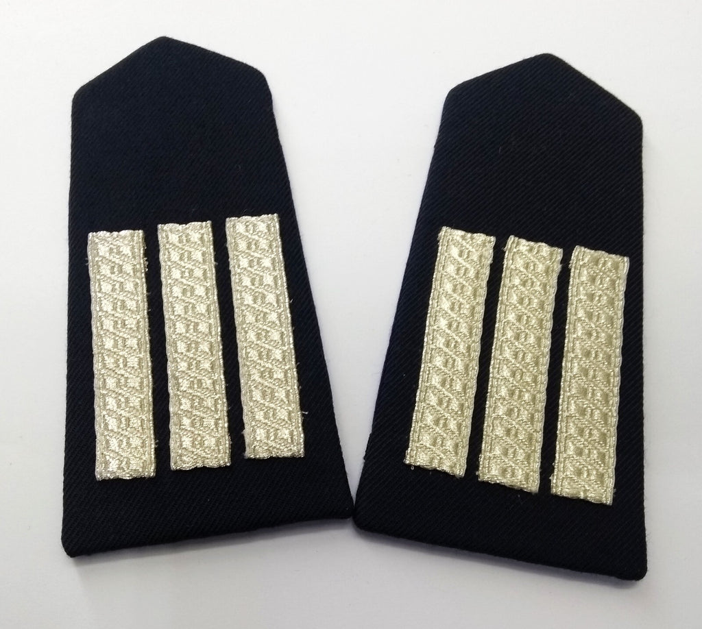Naval Shoulder Slides Boards Officers Style Silver Lace Bars Navy NEW
