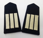 Naval Shoulder Slides Boards Officers Style Silver Lace Bars Navy NEW