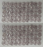 100 Vintage Buttons 4 Hole For Dress Shirts Pearlesque Cool Blue 9.9mm NOS
