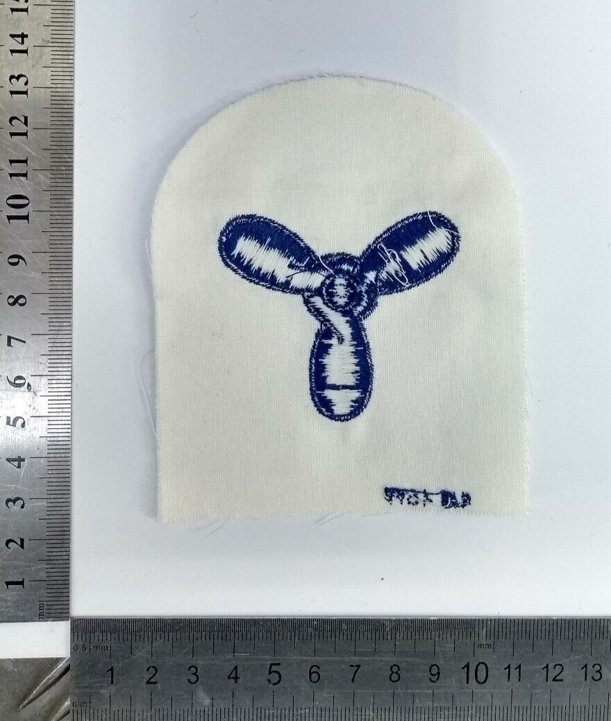 Engineering Mechanic Qualification Patch British Royal Navy Blue on White