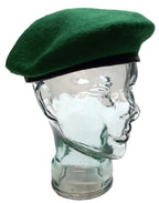 Green Wool Military Style Beret Size 7 1/4 - NEW