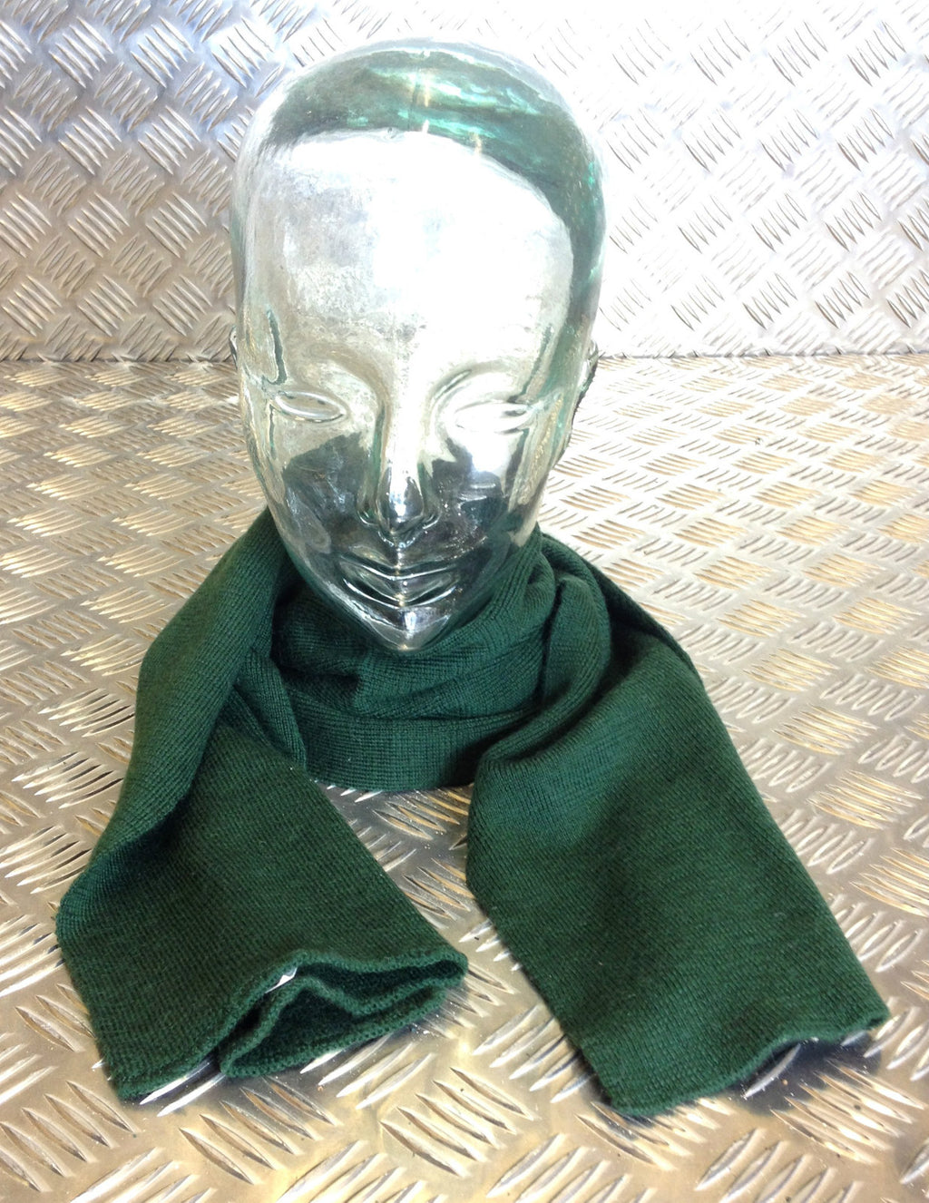 Genuine German Army Issue Bund Plain Green 100% Wool Scarf Very Warm - NEW