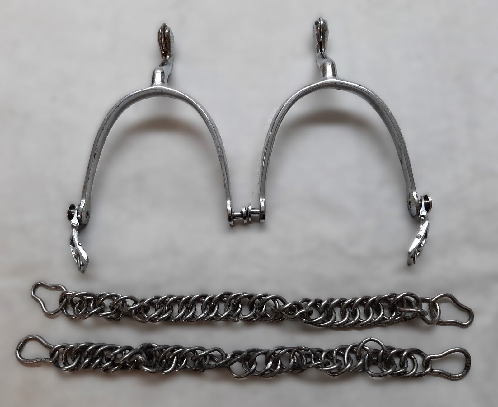 British Army Spurs Chrome With Boot Chains Household Cavalry HCav Swan Neck