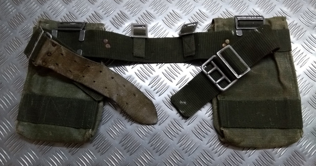 M39 Belt Utility Pouches & Harness WW2 Pattern Heavy Canvas Vintage Army Webbing