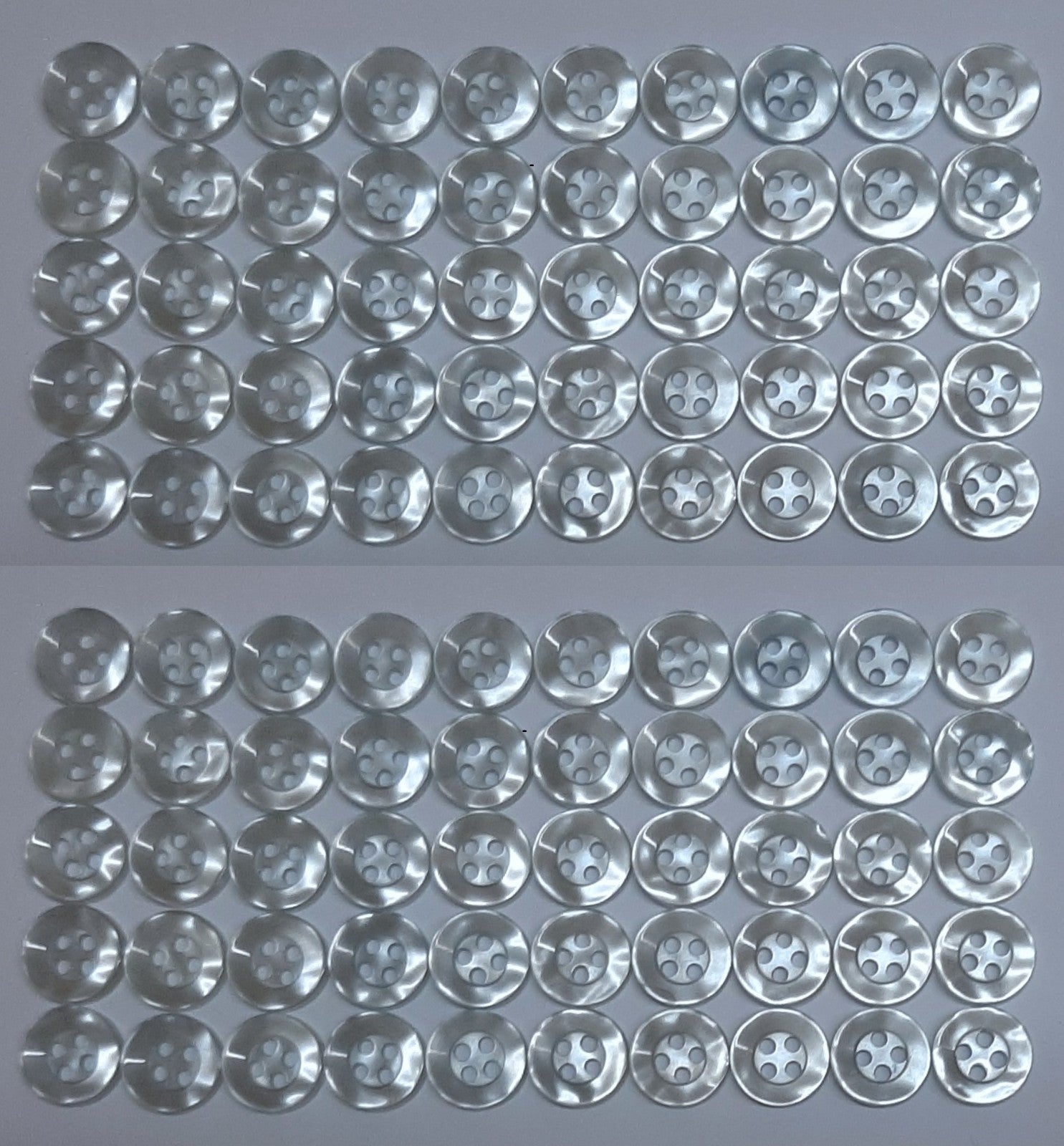 Buttons 100 Vintage 4 Hole for Dress Shirts Pearlesque Mint Blue Tint 10.6mm NOS