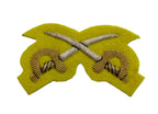 Mess Kit Badge PtI Cross Swords Yellow Cavalry British Hand Embroidered Patch