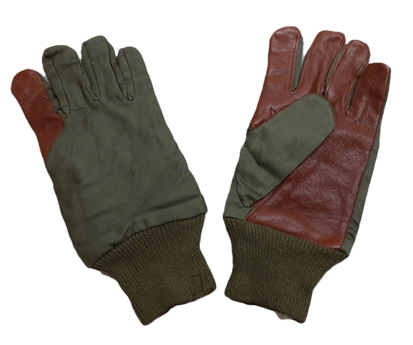 Aircrew Gloves RAF Royal Air Force & British Army 1980s Pattern Leather Palm Cotton Lined NOS