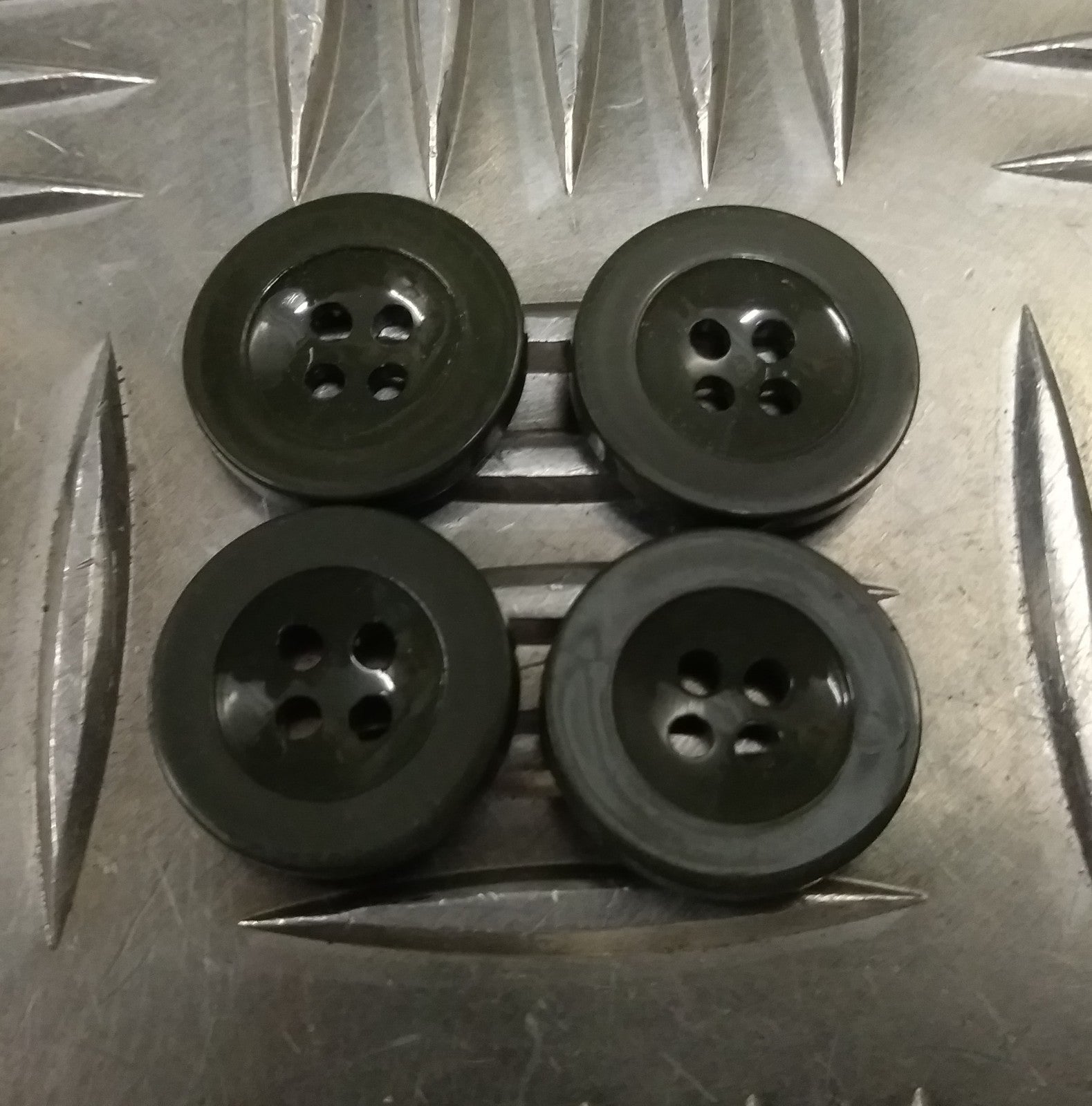 Genuine Vintage Issue 4 Hole Plastic 19mm Trouser Buttons Green