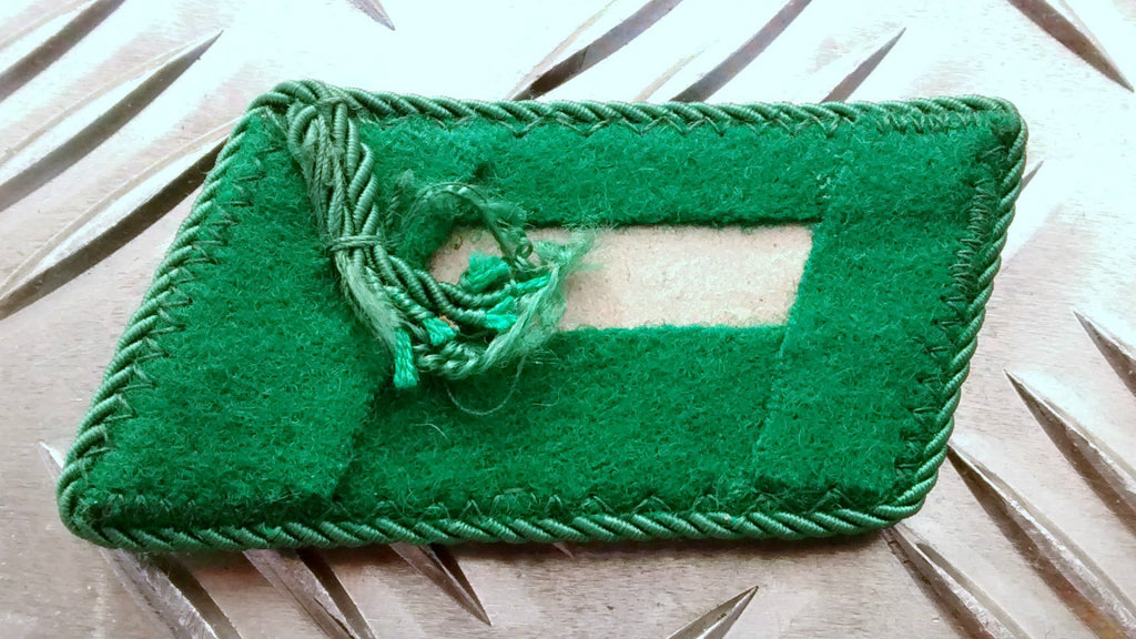 Genuine East German Forces Collar Tabs Green With Green Border DDR NVA - NEW
