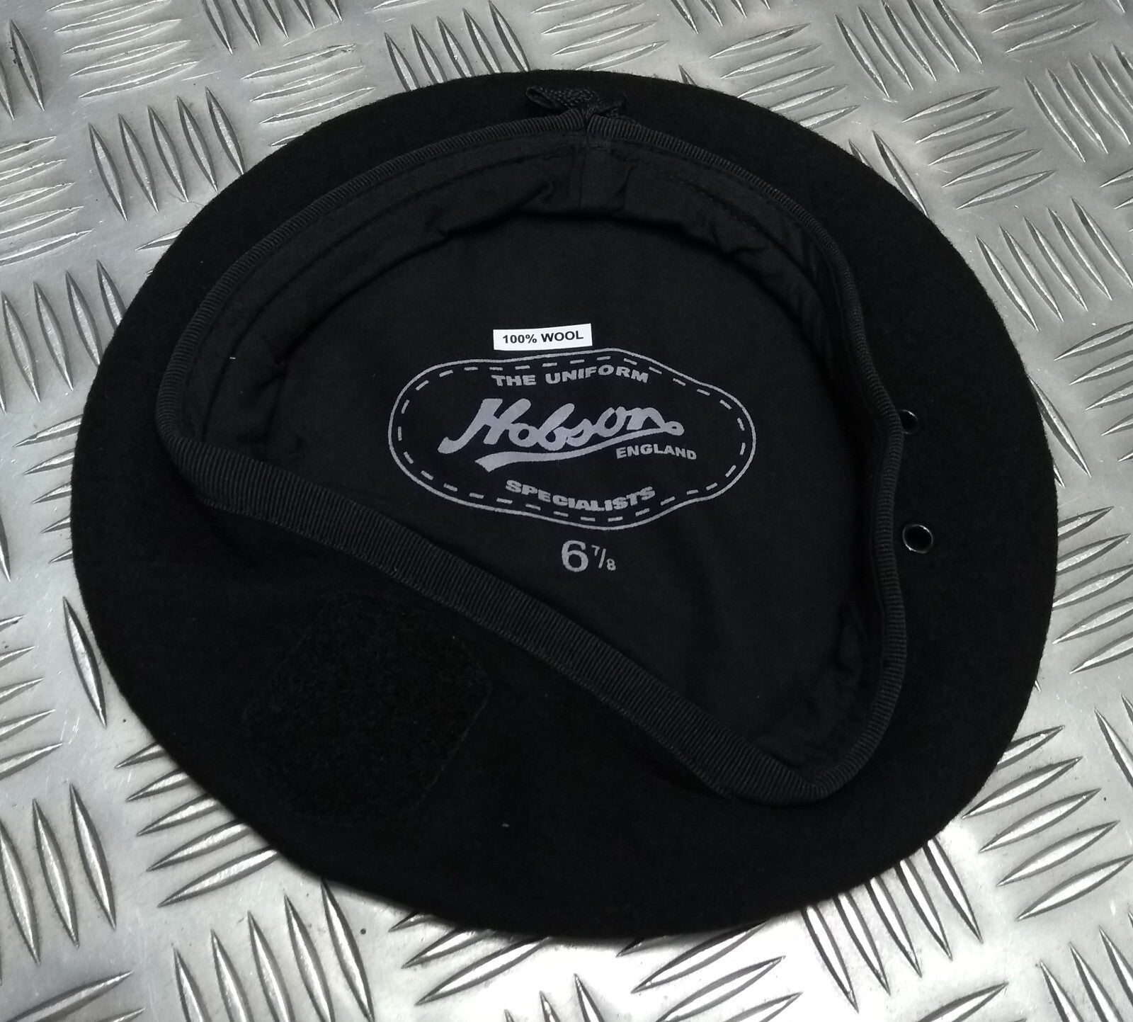 Black Beret Wool Genuine Hobson of London Manufactures Sample 6 7/8