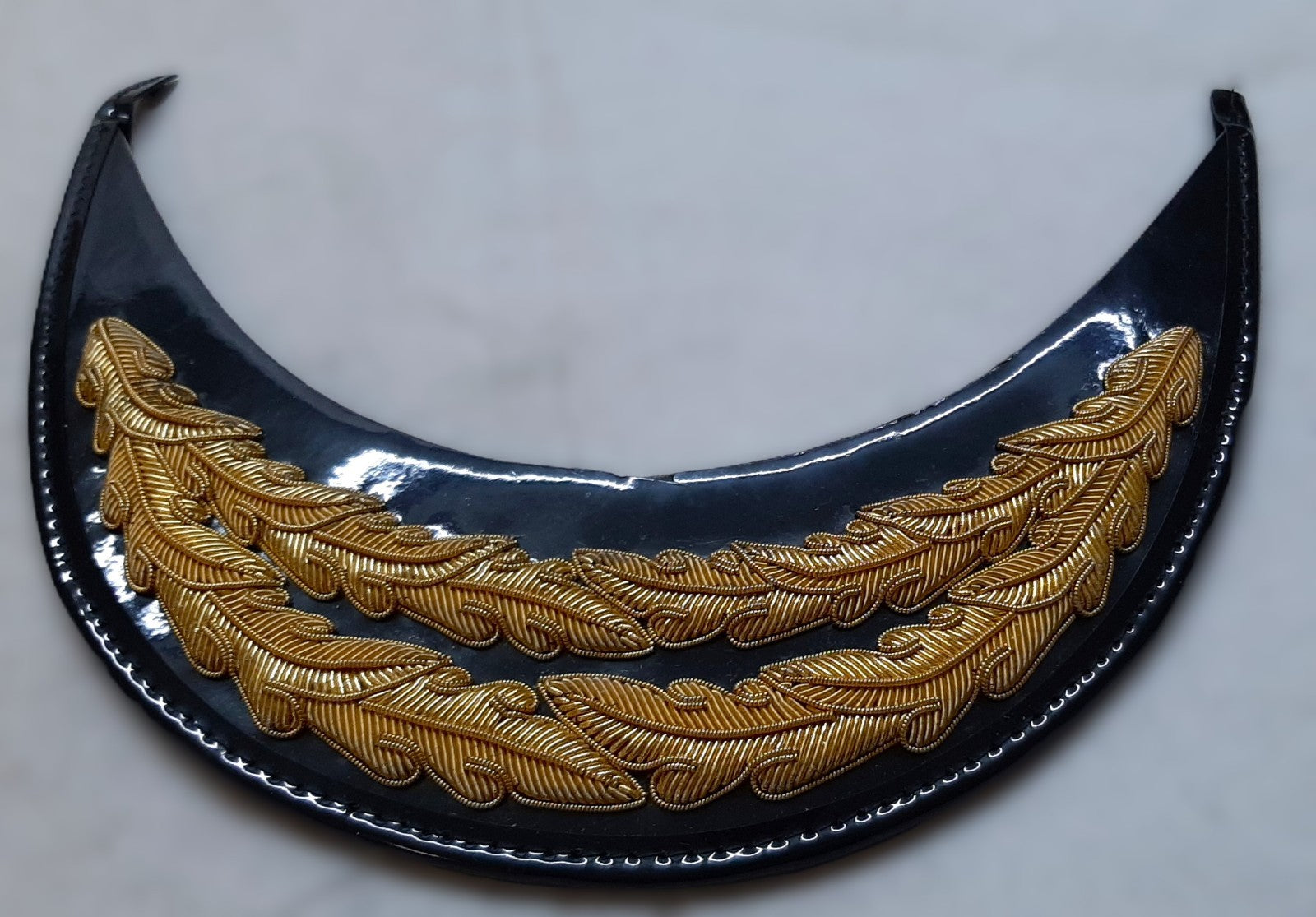 General Officer Peak British Oak Leaf Gold Wire Sprig Dress Hat Visor