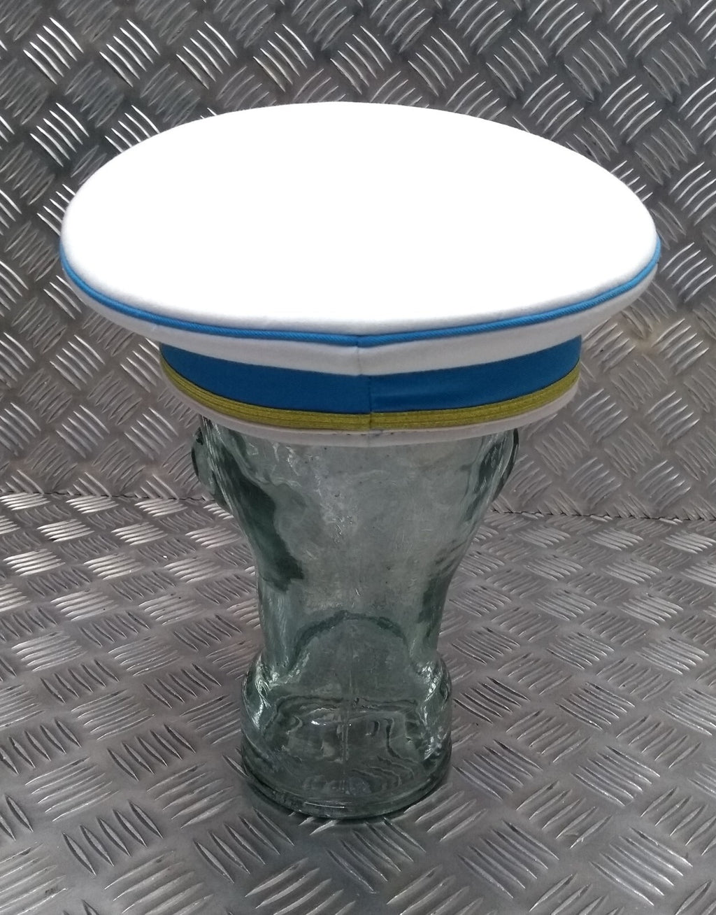 White Hat Senior Officers Issue Dress Visor Cap Hobson of London Full Garnish 57