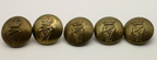 Irish Guards Brass Buttons King's Crown 40L set of 5