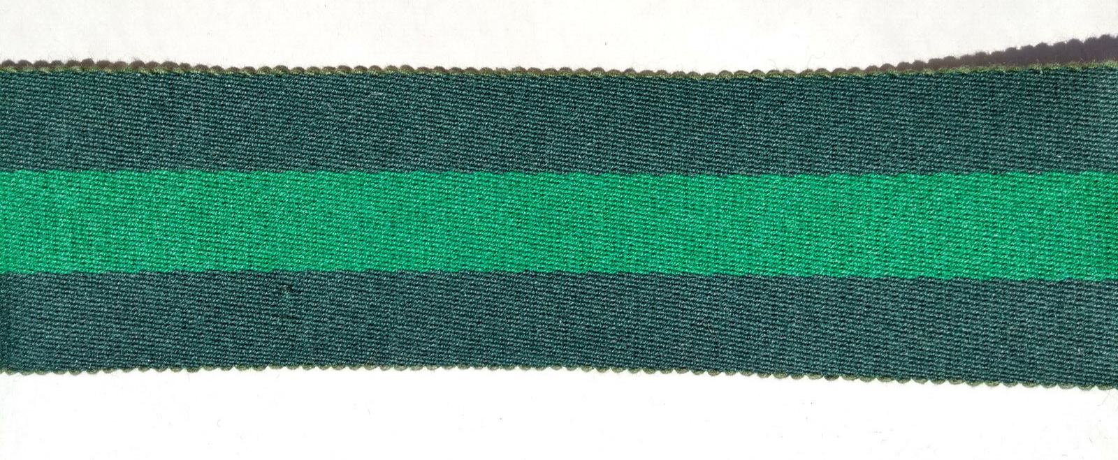 Dark Green & Green 64mm Stable Belt Material Genuine British Made / Sold by 50cm