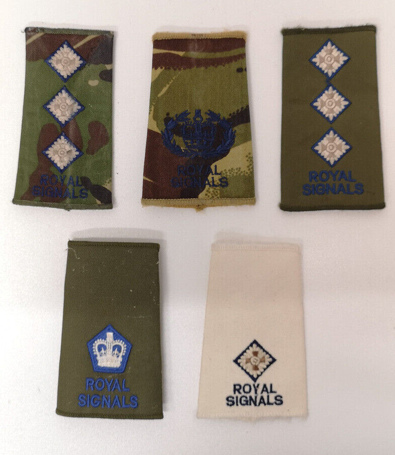 Royal Signals Rank Slides / Epaulettes in Various Colours Used