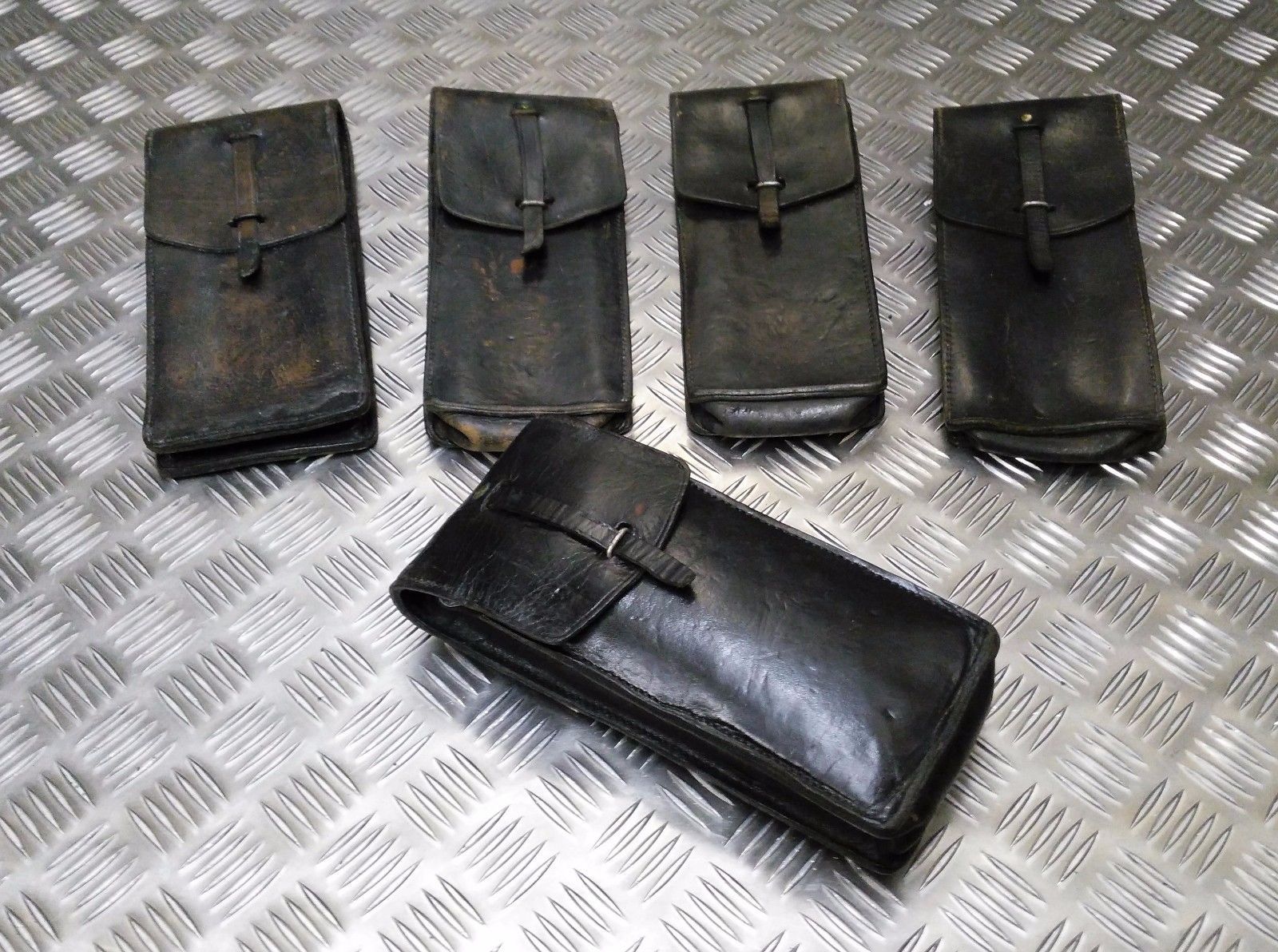Vintage Issue Long Leather Ammo / Utility Pouch Various Shades