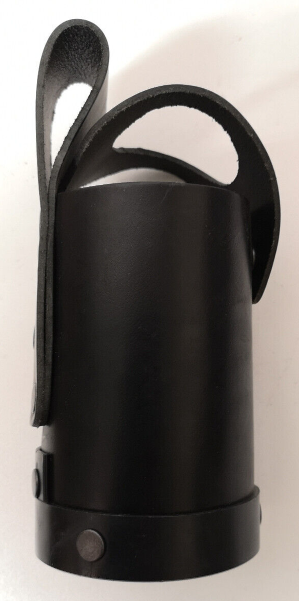 Black Leather Defence Spray Holder Belt Holster Unbranded