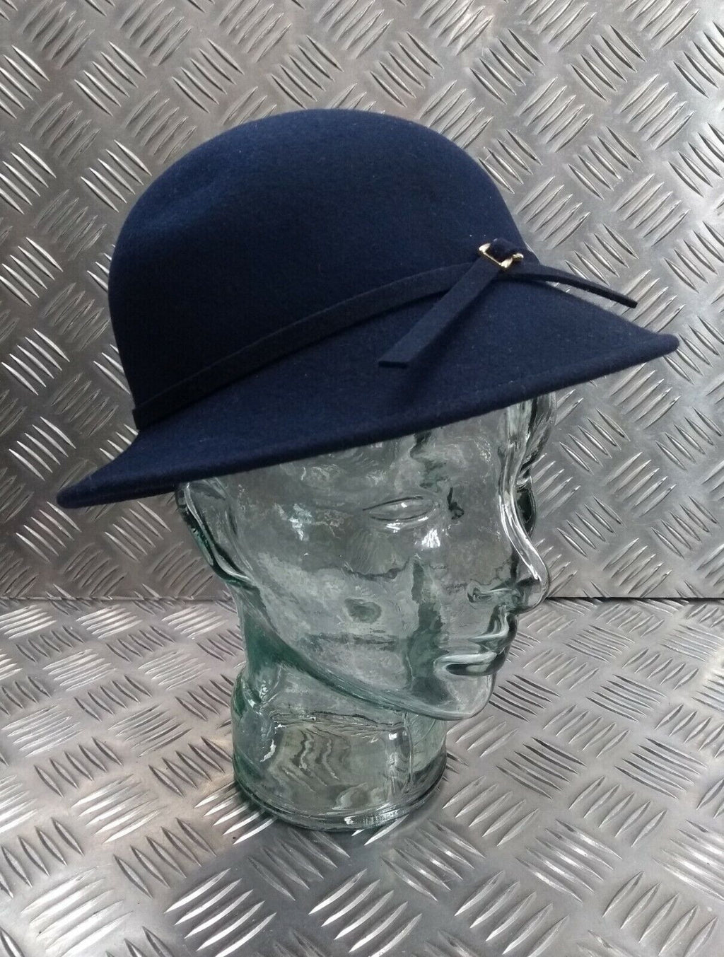 Ladies Formal / Hostess Soft Felt Navy Brim Hat Genuine British Made - NEW